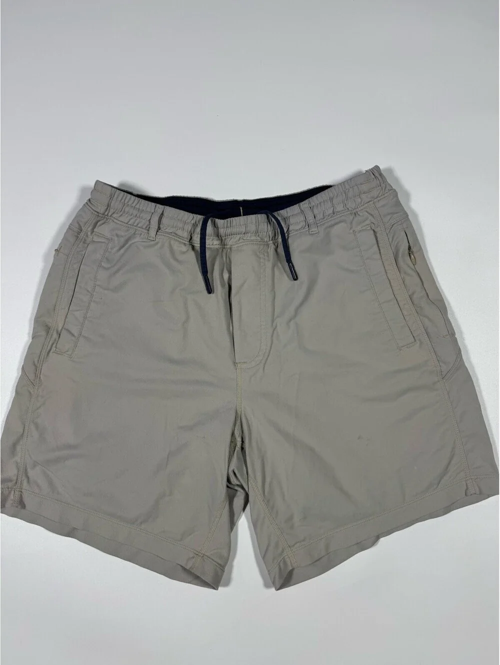 Birddogs Boom Shorts Mens M Khaki Beige Lined Performance Athletic Casual 7”
